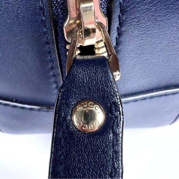 Gucci MicroGuccisima Navy Blue Satchel Bag - Picture 3 of 13